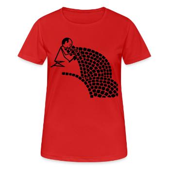 Pflasterer - Frauen T-Shirt atmungsaktiv - Rot - Vorne - AI Model Female 172 dark (172cm)