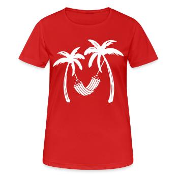 Palmiers Relax - T-shirt respirant Femme - rouge - Devant - AI Model Female 172 dark (172cm)