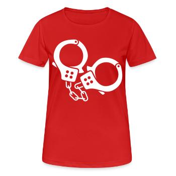 menottes - T-shirt respirant Femme - rouge - Devant - AI Model Female 172 dark (172cm)