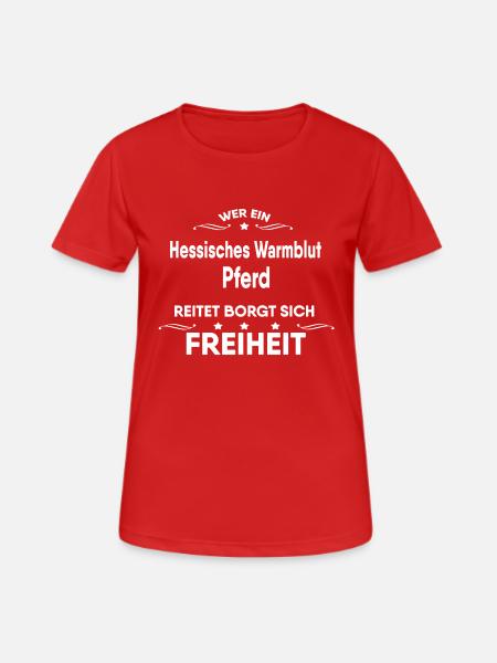 Hessisches Warmblut Pferd Geschenk - Frauen T-Shirt atmungsaktiv - Rot