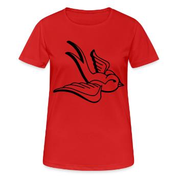 Schwalbe Vogel - Frauen T-Shirt atmungsaktiv - Rot - Vorne - AI Model Female 172 dark (172cm)
