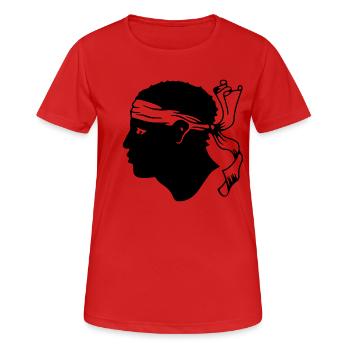 Testa mora (tête de Maure) - T-shirt respirant Femme - rouge - Devant - AI Model Female 172 dark (172cm)