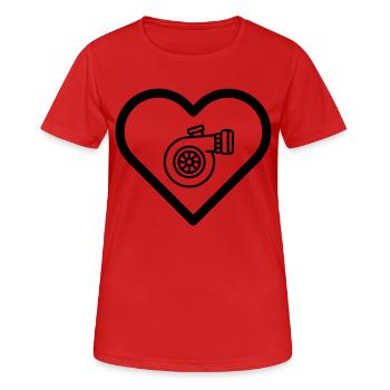 Heart turbocharger turbo motor car tuner tuner motif - Women's Breathable T-Shirt - red - Front - AI Model Female 172 dark (172cm)