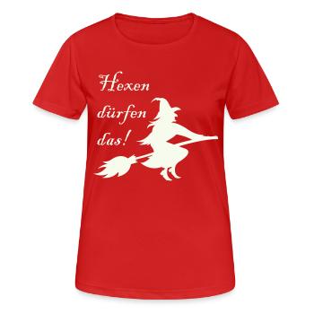 Witches are allowed to do that - Women's Breathable T-Shirt - red - Front - AI Model Female 172 dark (172cm)