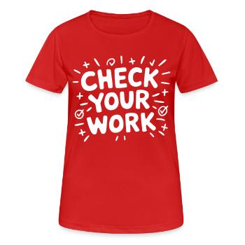 Les mathématiques avec un clin d’œil - T-shirt respirant Femme - rouge - Devant - AI Model Female 172 dark (172cm)