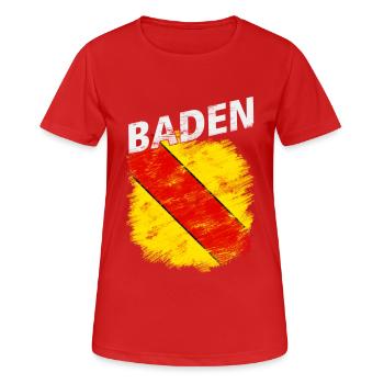 Baden - Frauen T-Shirt atmungsaktiv - Rot - Vorne - AI Model Female 172 dark (172cm)