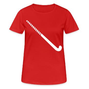 hockey stick - Women's Breathable T-Shirt - red - Front - AI Model Female 172 dark (172cm)