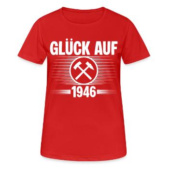 Glueck auf 1946 - Frauen T-Shirt atmungsaktiv - Rot - Vorne - AI Model Female 172 dark (172cm)
