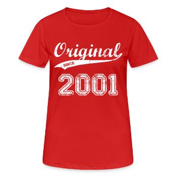 2001 - Frauen T-Shirt atmungsaktiv - Rot - Vorne - AI Model Female 172 dark (172cm)