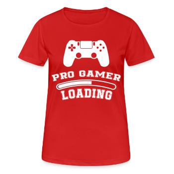 Pro Gamer Loading - Frauen T-Shirt atmungsaktiv - Rot - Vorne - AI Model Female 172 dark (172cm)
