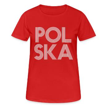 Lettrage Polska - Polen - Pologne - T-shirt respirant Femme - rouge - Devant - AI Model Female 172 dark (172cm)