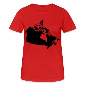 Canada Canada Carte - T-shirt respirant Femme - rouge - Devant - AI Model Female 172 dark (172cm)