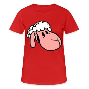 Sheep Face Head Cute Cute Lamb Cool Comic - Women's Breathable T-Shirt - red - Front - AI Model Female 172 dark (172cm)