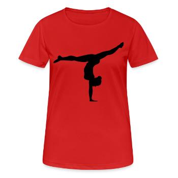 Turnerin, Gymnastin, Turnen - Frauen T-Shirt atmungsaktiv - Rot - Vorne - AI Model Female 172 dark (172cm)