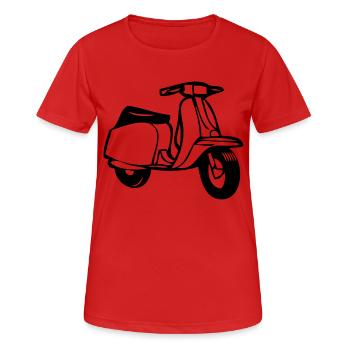 motorroller cool - Frauen T-Shirt atmungsaktiv - Rot - Vorne - AI Model Female 172 dark (172cm)