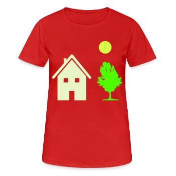 Arbre de maison - T-shirt respirant Femme - rouge - Devant - AI Model Female 172 dark (172cm)