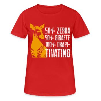 50 per cent zebra 50 giraffe 100 okapitivating - Women's Breathable T-Shirt - red - Front - AI Model Female 172 dark (172cm)