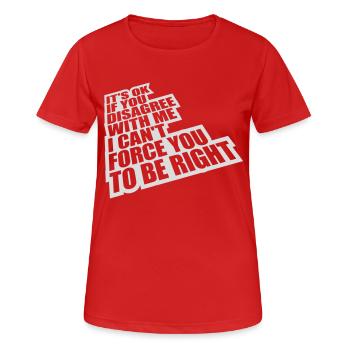 Vous n’êtes pas d’accord avec moi - T-shirt respirant Femme - rouge - Devant - AI Model Female 172 dark (172cm)