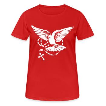 taube heiliger geist - Frauen T-Shirt atmungsaktiv - Rot - Vorne - AI Model Female 172 dark (172cm)