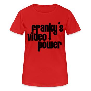 Franky´s Video Power - Frauen T-Shirt atmungsaktiv - Rot - Vorne - AI Model Female 172 dark (172cm)