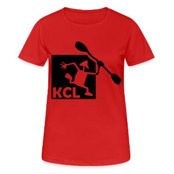 KCL Logo schwarz - Frauen T-Shirt atmungsaktiv - Rot - Vorne - AI Model Female 172 dark (172cm)