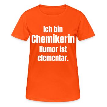 Humor für Chemikerin elementar - Frauen T-Shirt atmungsaktiv - Neonorange - Vorne - AI Model Female 172 dark (172cm)