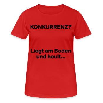 Konkurrenz Liegt am Boden und heult - Frauen T-Shirt atmungsaktiv - Rot - Vorne - AI Model Female 172 dark (172cm)
