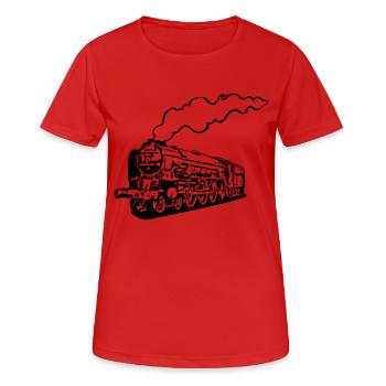 dampflok chemin de fer locomotive offre la romance - T-shirt respirant Femme - rouge - Devant - AI Model Female 172 dark (172cm)
