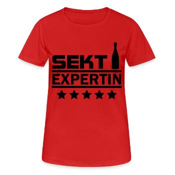 sekt expertin - Frauen T-Shirt atmungsaktiv - Rot - Vorne - AI Model Female 172 dark (172cm)