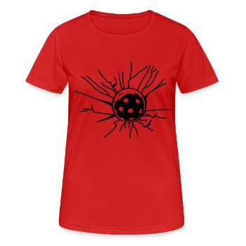 Unihockey 2_1clr - Frauen T-Shirt atmungsaktiv - Rot - Vorne - AI Model Female 172 dark (172cm)