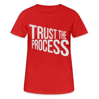 faire confiance au processus Devis - T-shirt respirant Femme - rouge - Devant - AI Model Female 172 dark (172cm)