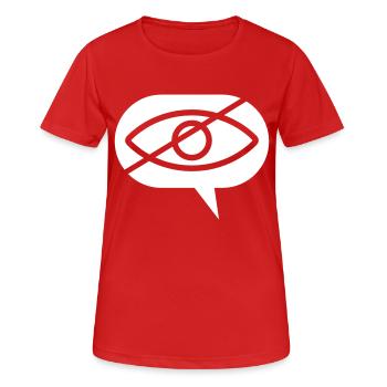 Verboten angucken Auge Sprechblase - Frauen T-Shirt atmungsaktiv - Rot - Vorne - AI Model Female 172 dark (172cm)