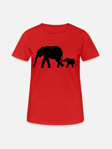 Elefanten - Elefant, elephant - Frauen T-Shirt atmungsaktiv - Rot