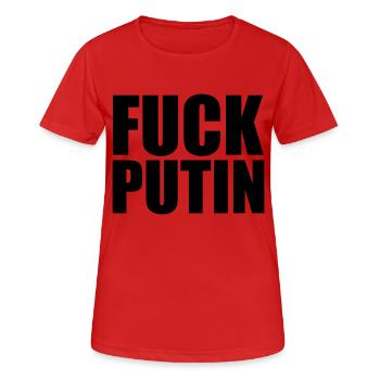 FUCK PUTIN - Frauen T-Shirt atmungsaktiv - Rot - Vorne - AI Model Female 172 dark (172cm)