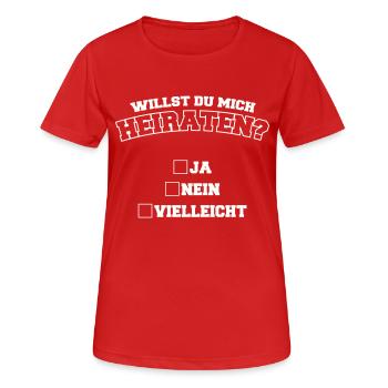 Will you marry me? Yes, no, maybe - Women's Breathable T-Shirt - red - Front - AI Model Female 172 dark (172cm)