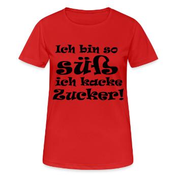 ich bin so süß - ich kacke zucker - Frauen T-Shirt atmungsaktiv - Rot - Vorne - AI Model Female 172 dark (172cm)