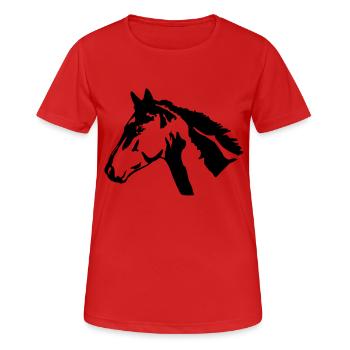 Tête de Cheval - T-shirt respirant Femme - rouge - Devant - AI Model Female 172 dark (172cm)