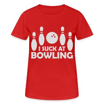 Je suis nul au bowling - T-shirt respirant Femme - rouge - Devant - AI Model Female 172 dark (172cm)
