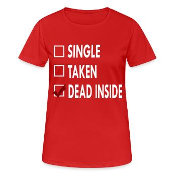 SINGLE DEAD INSIDE - T-shirt respirant Femme - rouge - Devant - AI Model Female 172 dark (172cm)