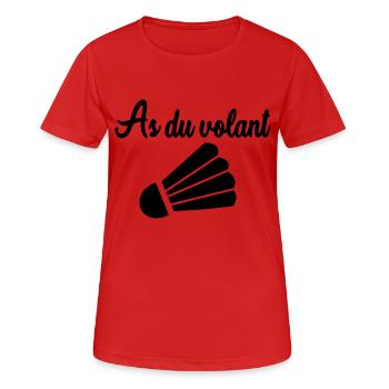 As du volant - T-shirt respirant Femme - rouge - Devant - AI Model Female 172 dark (172cm)