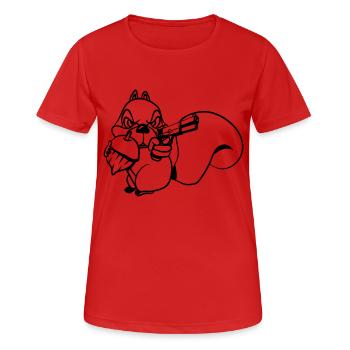 Squirrel witty nut gun - Women's Breathable T-Shirt - red - Front - AI Model Female 172 dark (172cm)
