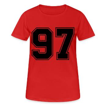 97 - Women's Breathable T-Shirt - red - Front - AI Model Female 172 dark (172cm)