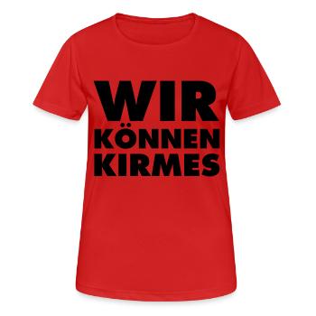 wir-können-kirmes - Frauen T-Shirt atmungsaktiv - Rot - Vorne - AI Model Female 172 dark (172cm)