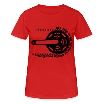 réaction en chaîne - T-shirt respirant Femme - rouge - Devant - AI Model Female 172 dark (172cm)