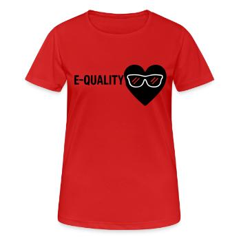 QUALITÉ E - T-shirt respirant Femme - rouge - Devant - AI Model Female 172 dark (172cm)