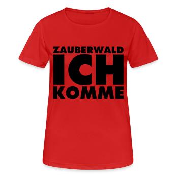 ZAUBERWALD ICH KOMME - Frauen T-Shirt atmungsaktiv - Rot - Vorne - AI Model Female 172 dark (172cm)
