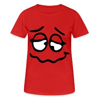 Funny Face, Cartoon Face, Trickfilm, - Frauen T-Shirt atmungsaktiv - Rot - Vorne - AI Model Female 172 dark (172cm)