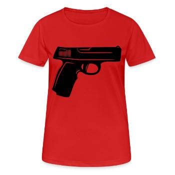Waffen Pistole muster - Frauen T-Shirt atmungsaktiv - Rot - Vorne - AI Model Female 172 dark (172cm)