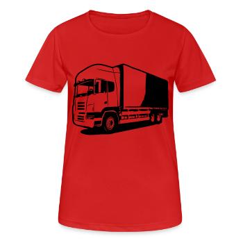 Camion camion normale - T-shirt respirant Femme - rouge - Devant - AI Model Female 172 dark (172cm)