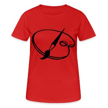 Pinsel Malerei Malerpalette Pinsel Kunst - Frauen T-Shirt atmungsaktiv - Rot - Vorne - AI Model Female 172 dark (172cm)